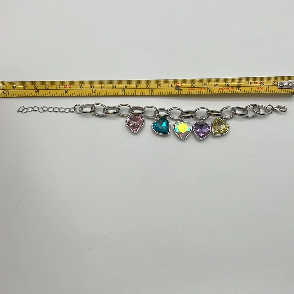 Candy Heart Charmer -Multi Color Hearts Charm Bracelet / Anklet - Picture 4 of 5